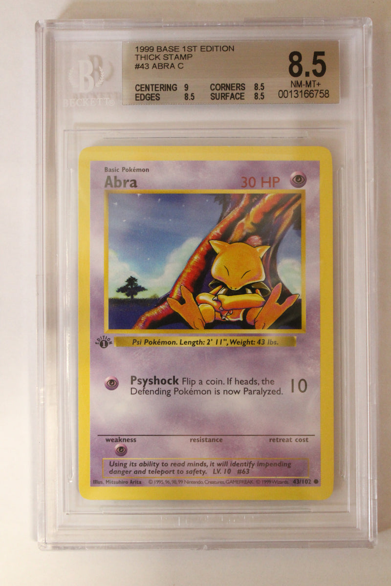 Abra (43/102) 1st Edition/Thick Stamp Common [Base Set] Beckett 8.5