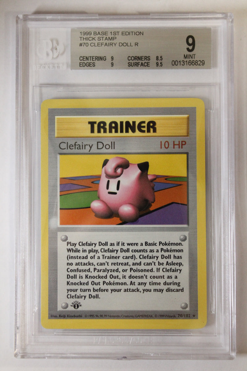 Clefairy Doll (70/102) Thick Stamp Rare [Base Set 1st Edition] Beckett 9