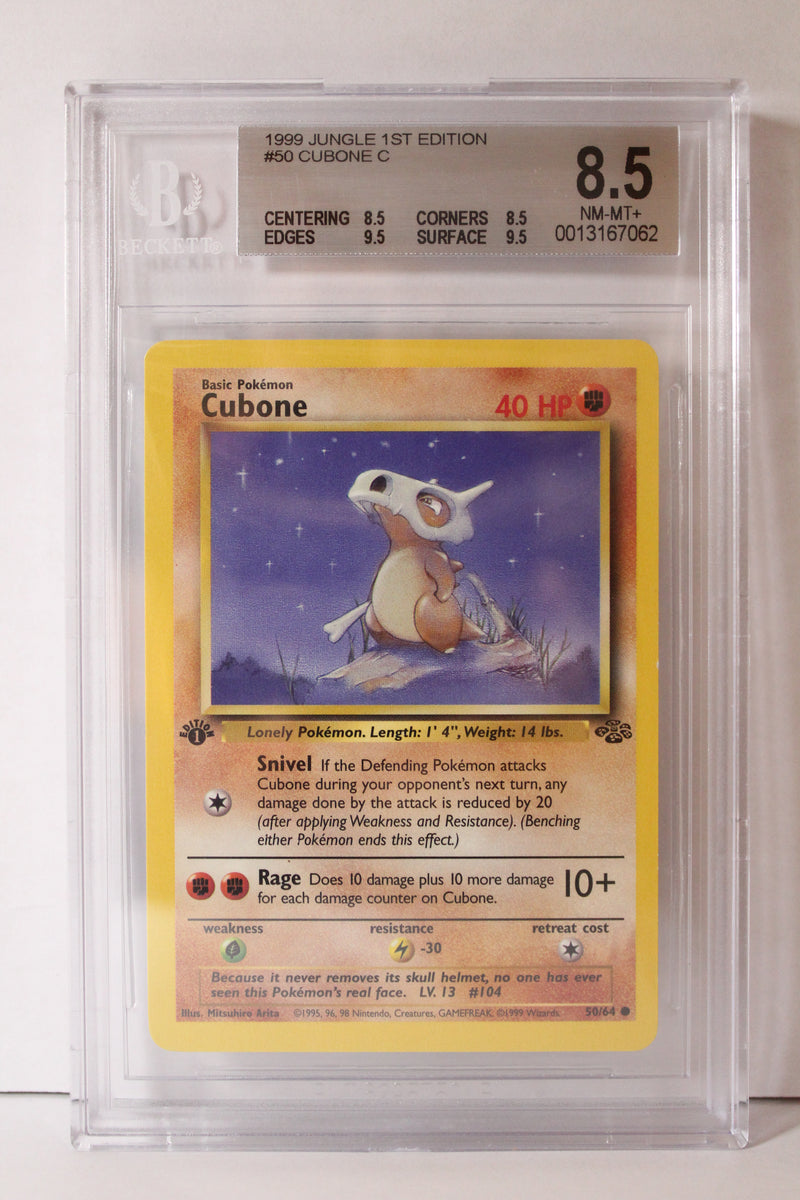 Cubone (50/64) 1st Edition Common [Jungle] Beckett 8.5