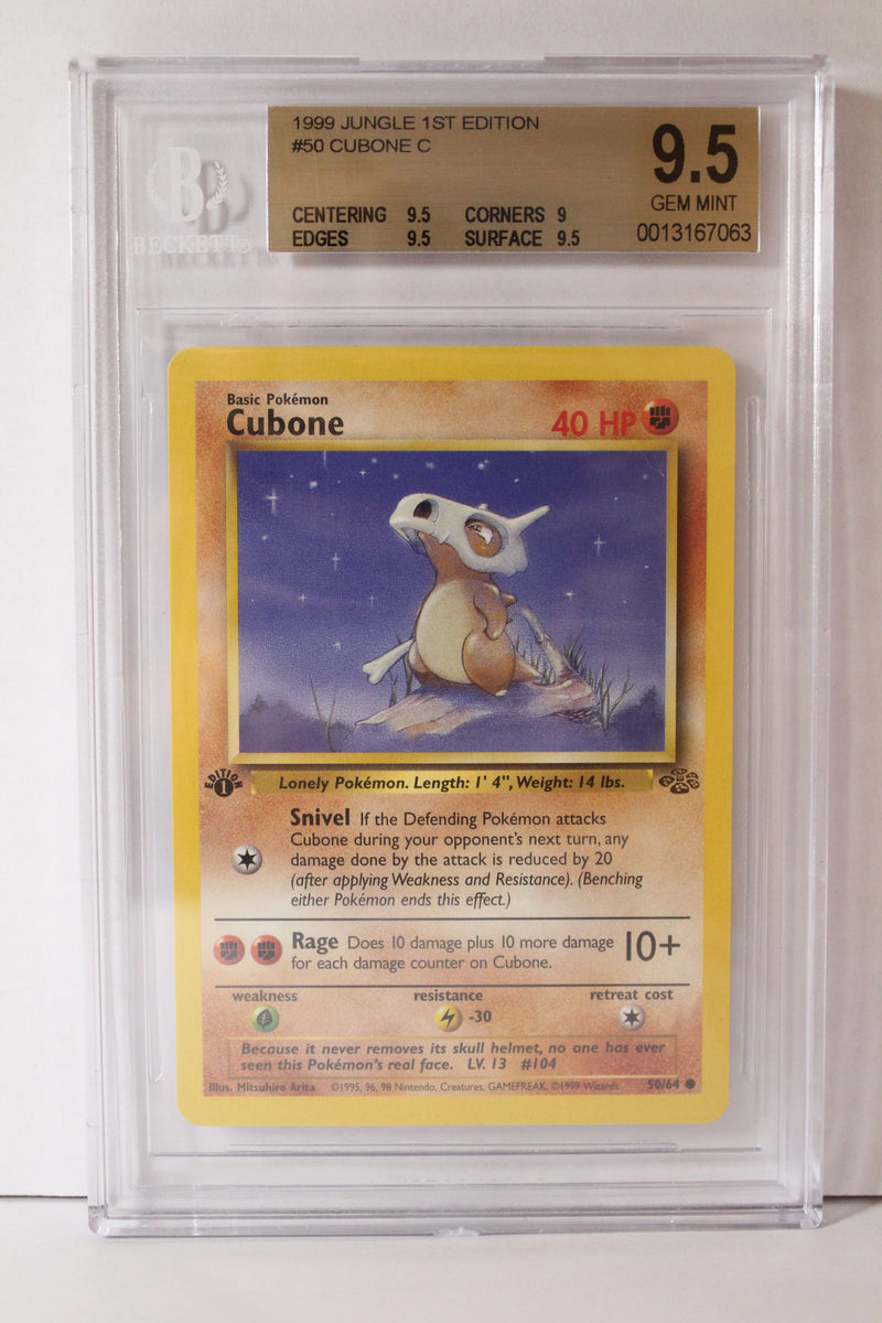 Cubone (50/64) 1st Edition Common [Jungle] Beckett 9.5