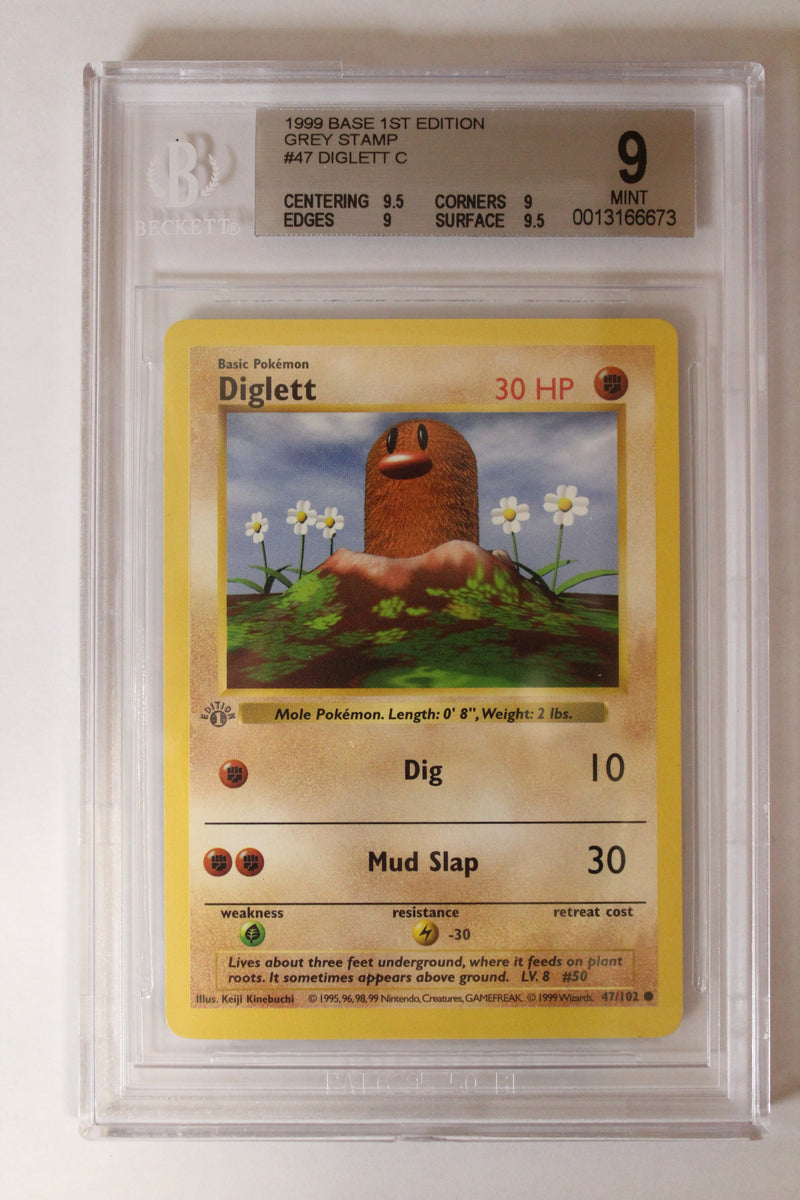 Diglett (47/102) 1st Edition/Grey Stamp Common [Base Set (Shadowless)] Beckett 9