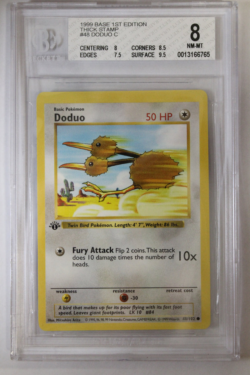 Doduo (48/102) 1st Edition/Thick Stamp Common [Base Set (Shadowless)] Beckett 8