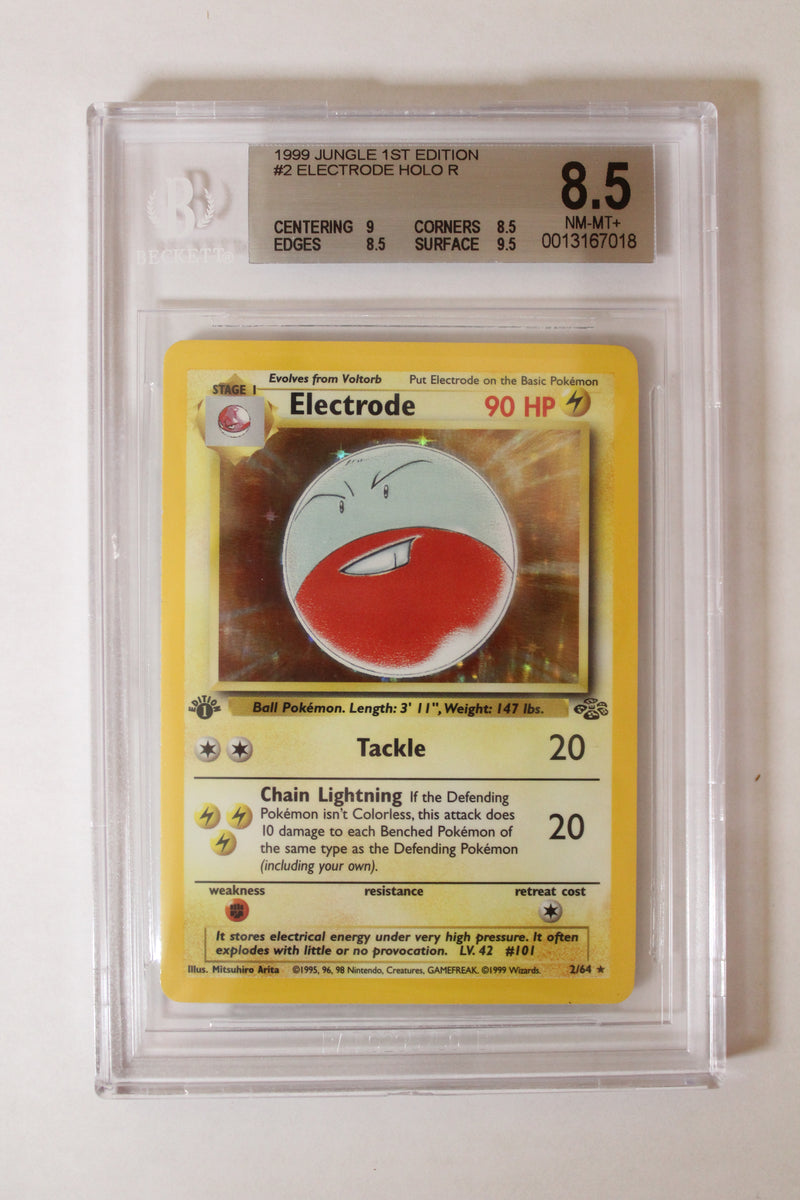 Electrode (2/64) 1st Edition Holo Rare [Jungle] Beckett 8.5