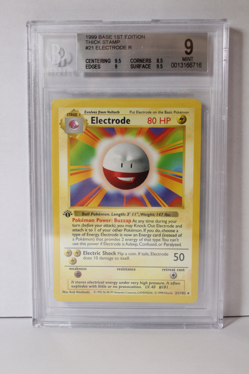 Electrode (21/102) 1st Edition/Thick Stamp Rare [Base Set (Shadowless)] Beckett 9