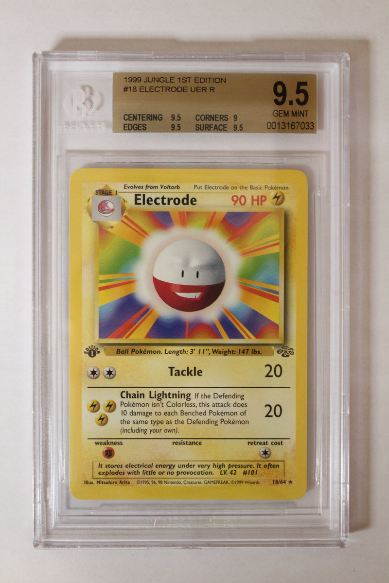 Electrode (18/64) Uncorrected Error 1st Edition Rare [Jungle] Beckett 9.5