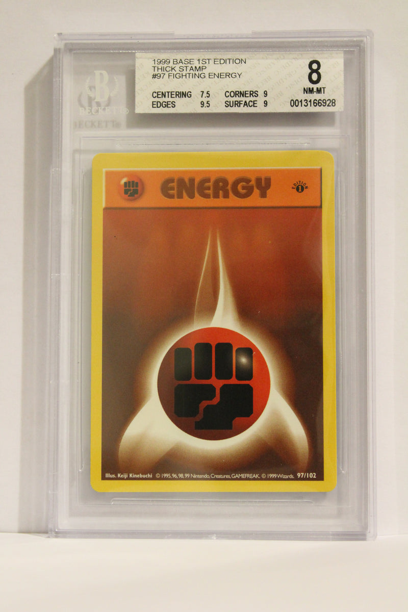 Fighting Energy (97/102) 1st Edition/Thick Stamp [Base Set (Shadowless)] Beckett 8