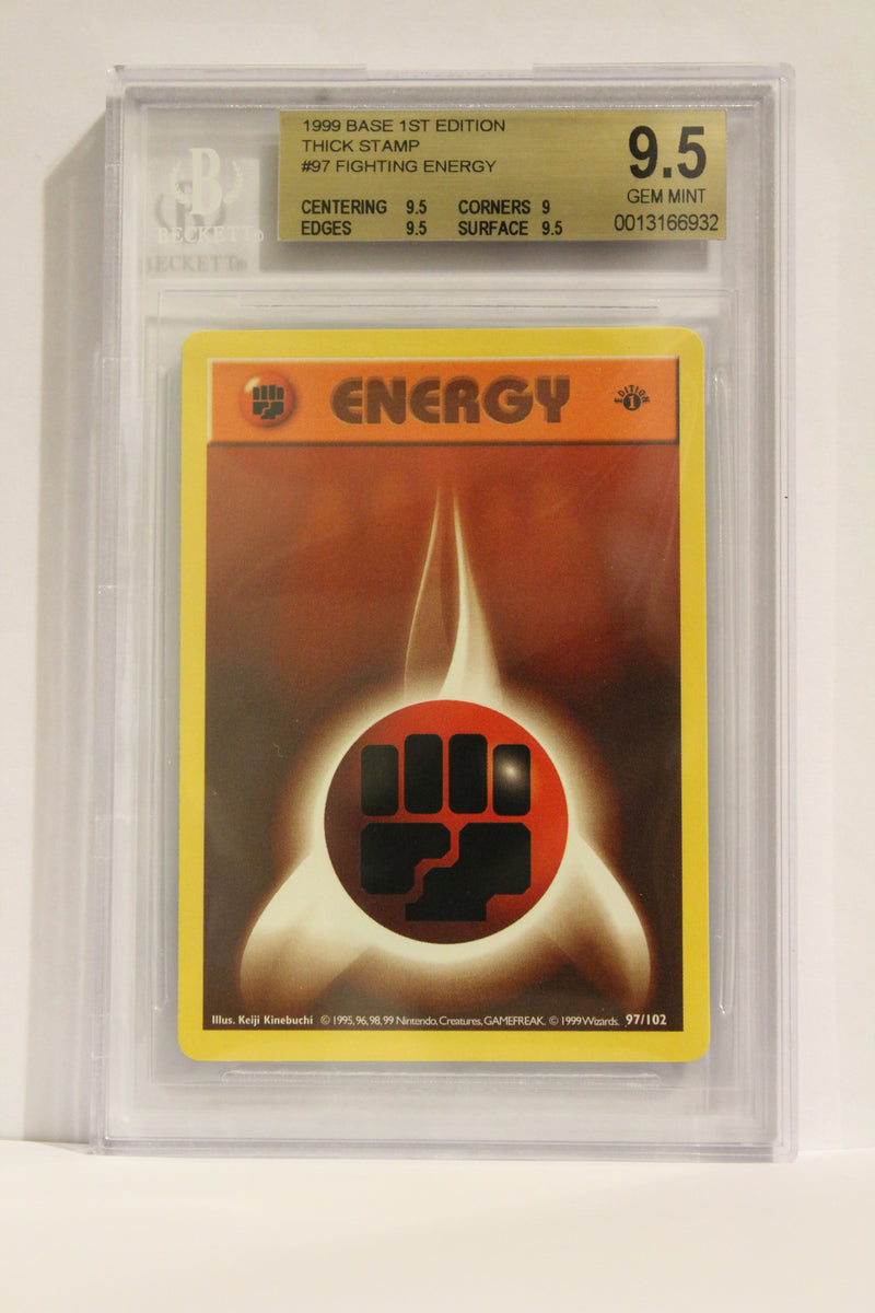 Fighting Energy (97/102) 1st Edition/Thick Stamp [Base Set (Shadowless)] Beckett 9.5