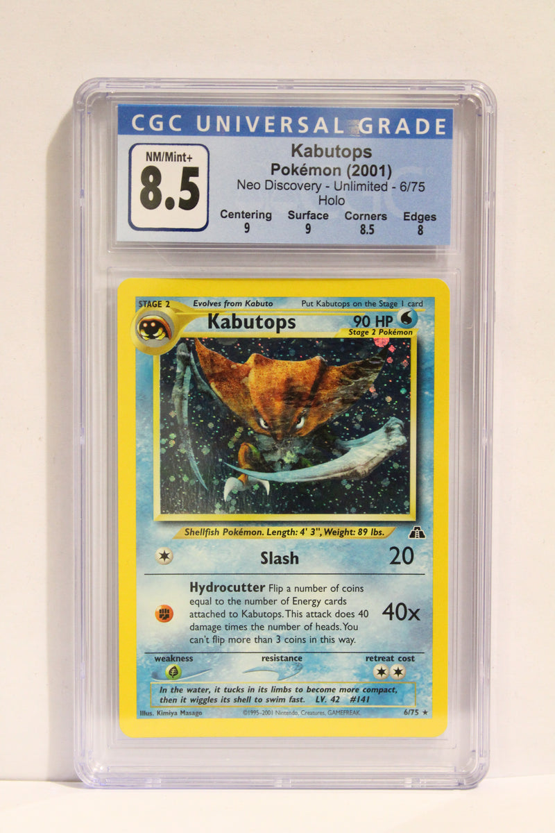 Kabutops (6/75) Unlimited Holo Rare [Neo Discovery] CGC 8.5