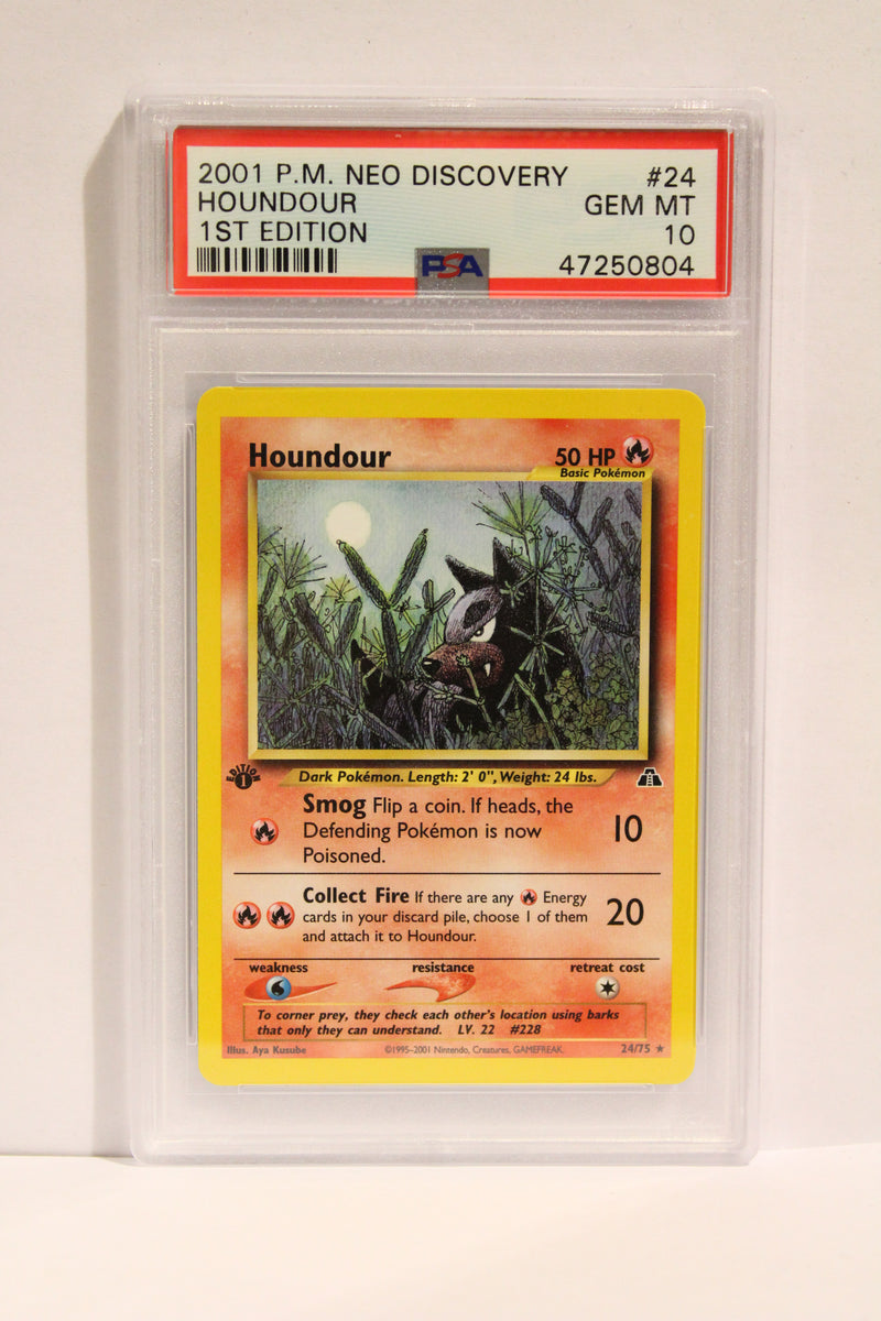 Houndour (24/75) 1st Edition Rare [Neo Discovery] PSA 10