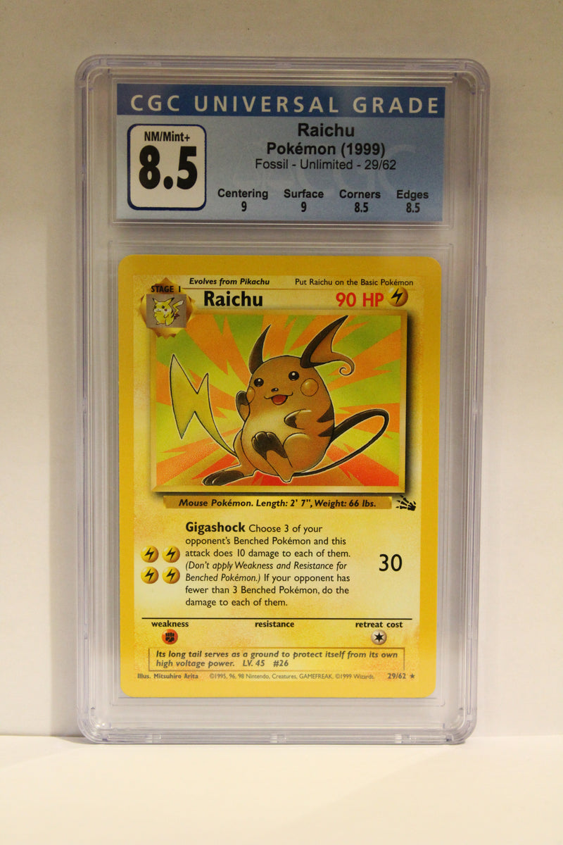 Raichu (29/62) Unlimited Rare [Fossil] CGC 8.5