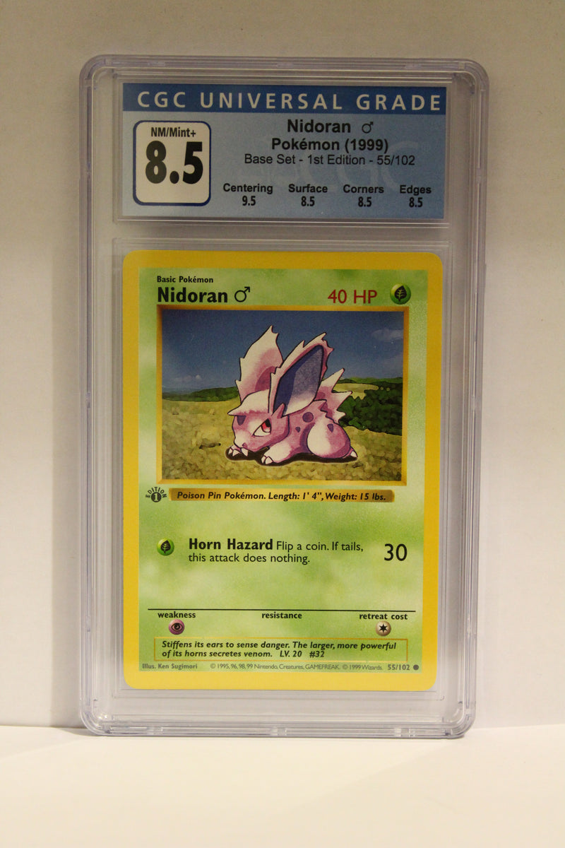 Nidoran (Male) (55/102) 1st Edition Common [Base Set (Shadowless)] CGC 8.5