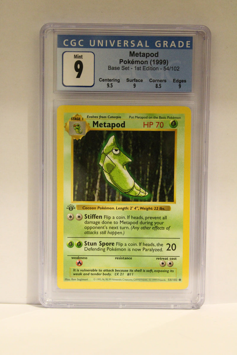 Metapod (54/102) 1st Edition Common [Base Set (Shadowless)] CGC 9