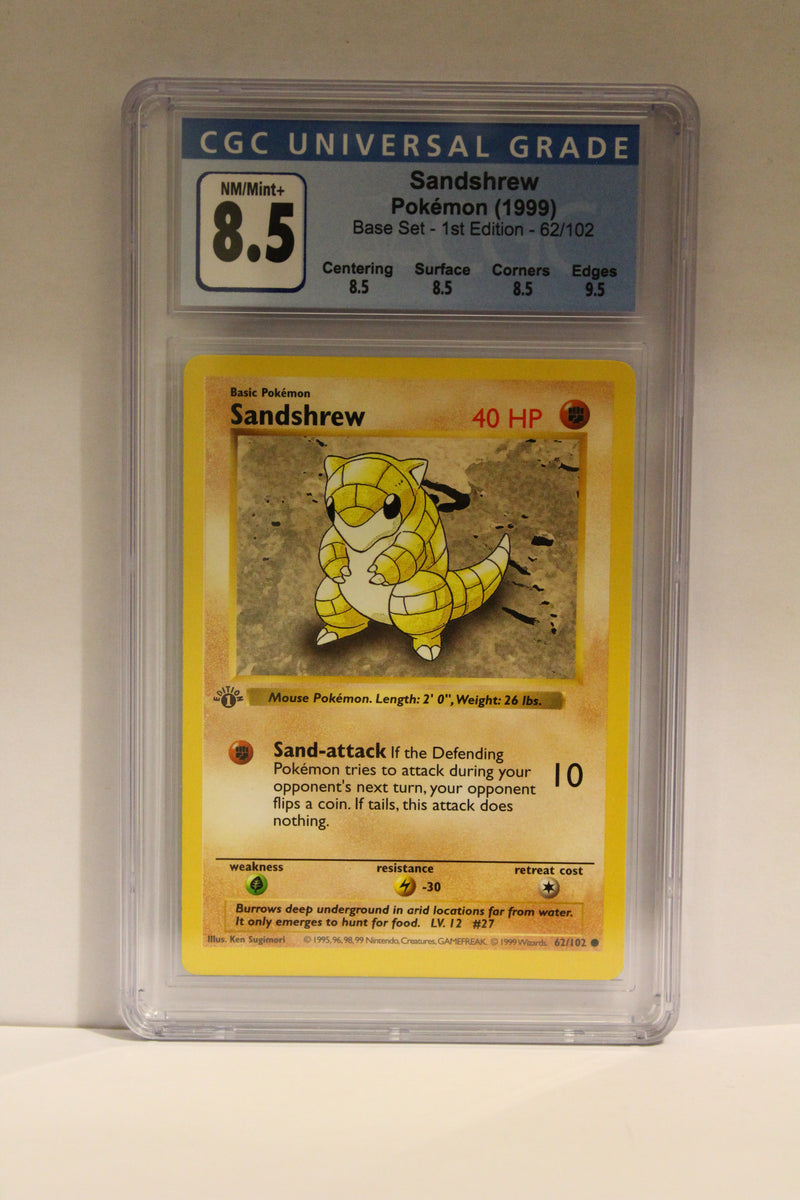 Sandshrew (62/102) 1st Edition Common [Base Set (Shadowless)] CGC 8.5