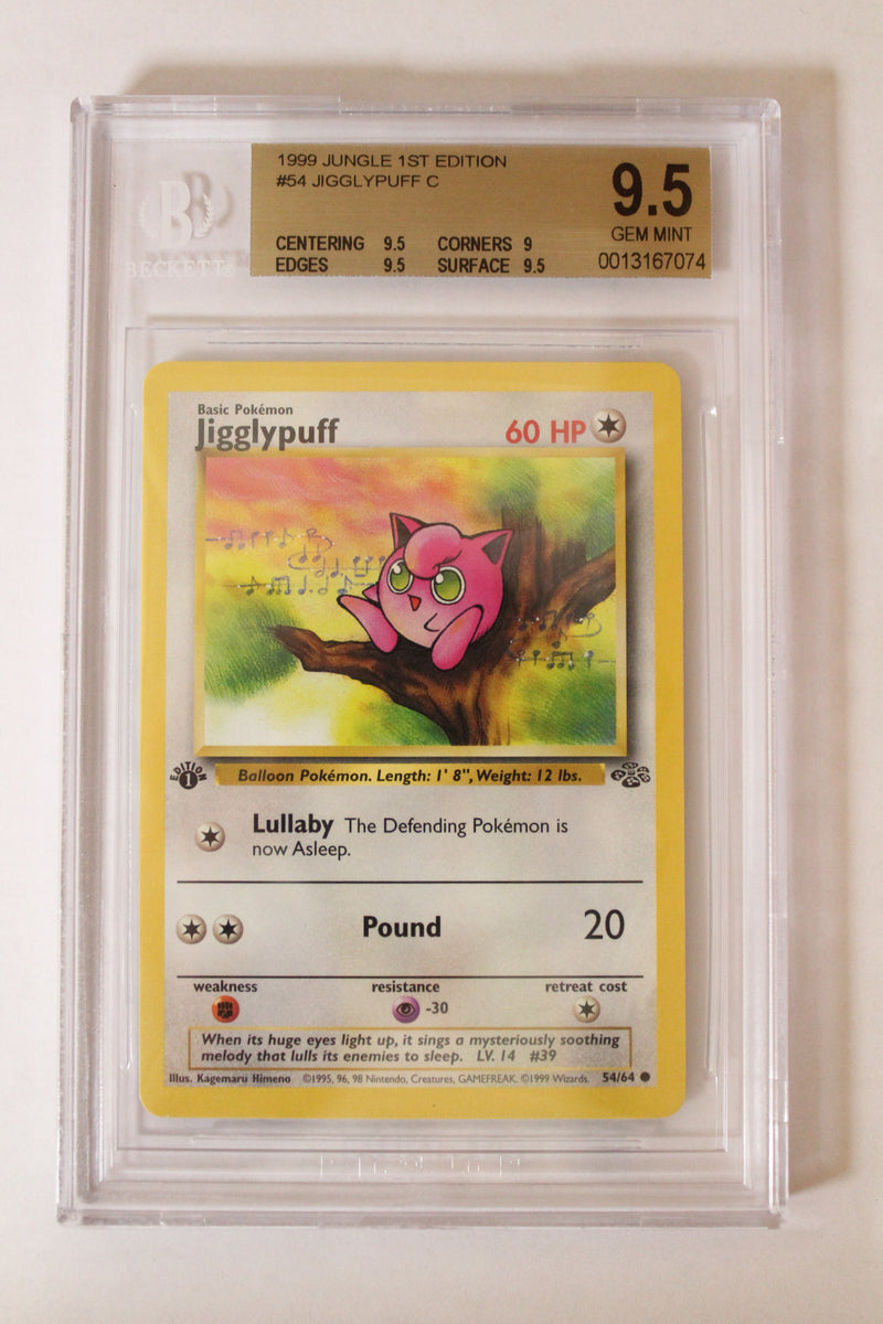 Jigglypuff (54/64) 1st Edition Common [Jungle] Beckett 9.5