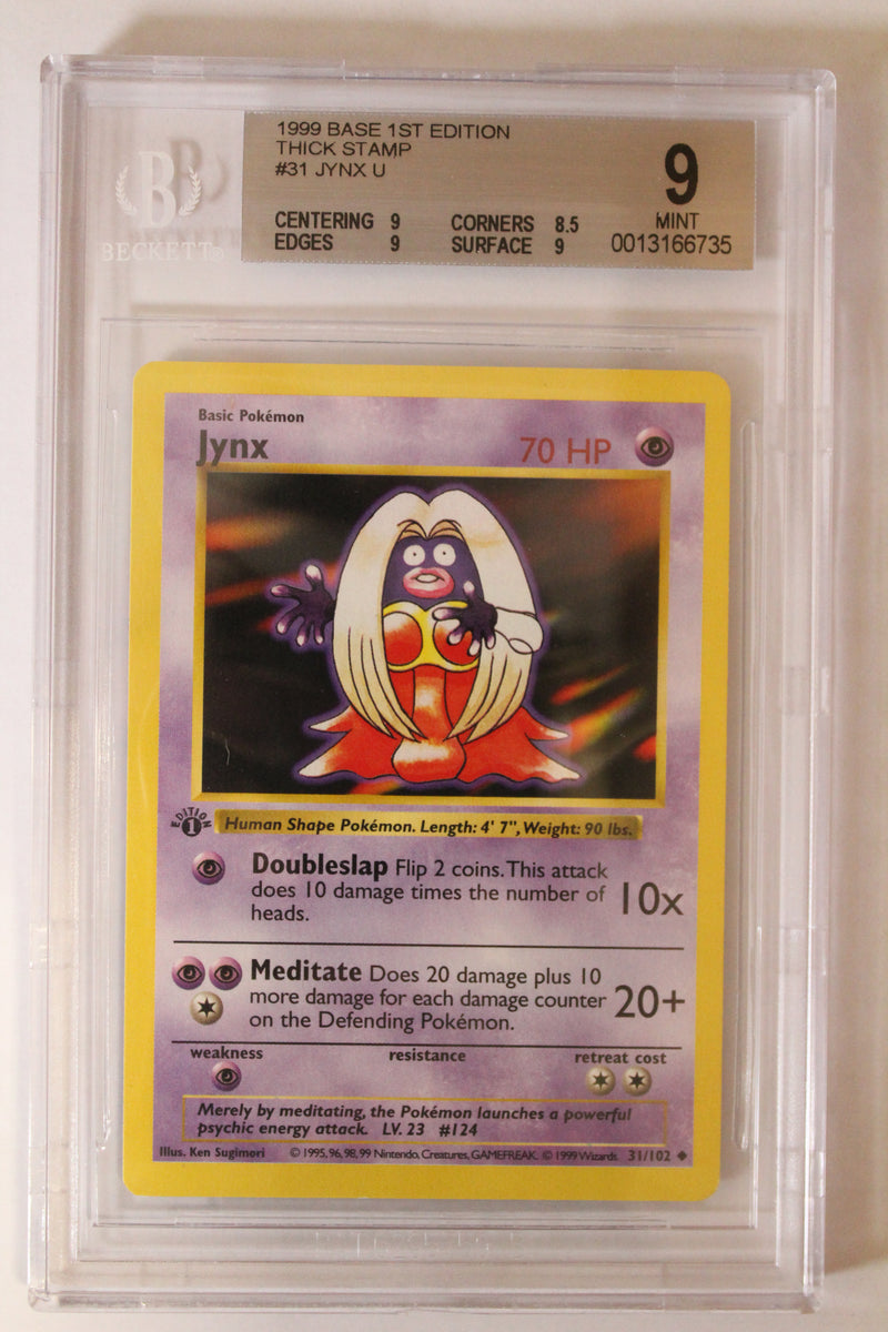 Jynx (31/102) 1st Edition/Thick Stamp Uncommon [Base Set (Shadowless)] Beckett 9