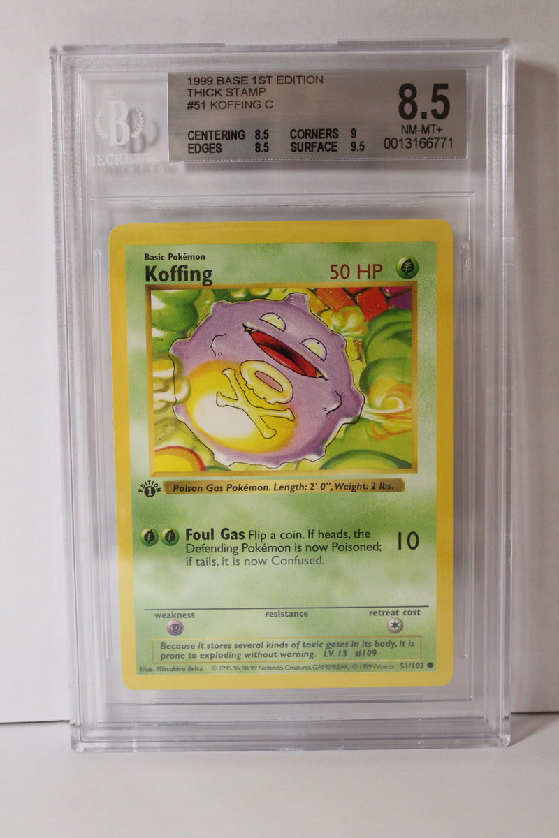 Koffing (51/102) 1st Edition/Thick Stamp Common [Base Set (Shadowless)] Beckett 8.5