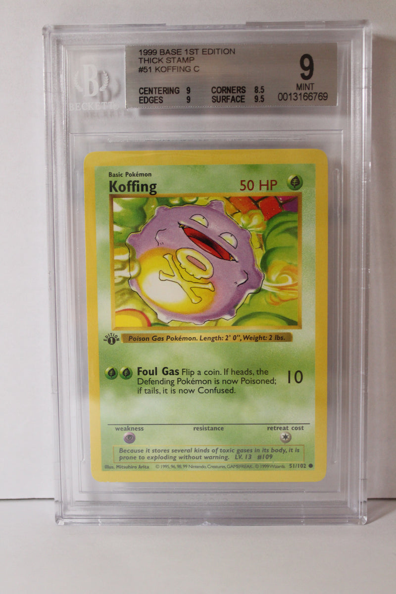 Koffing (51/102) 1st Edition/Thick Stamp Common [Base Set (Shadowless)] Beckett 9