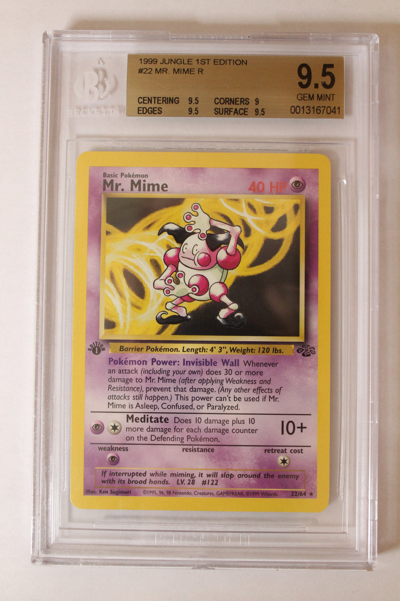 Mr. Mime (22/64) 1st Edition Rare [Jungle] Beckett 9.5