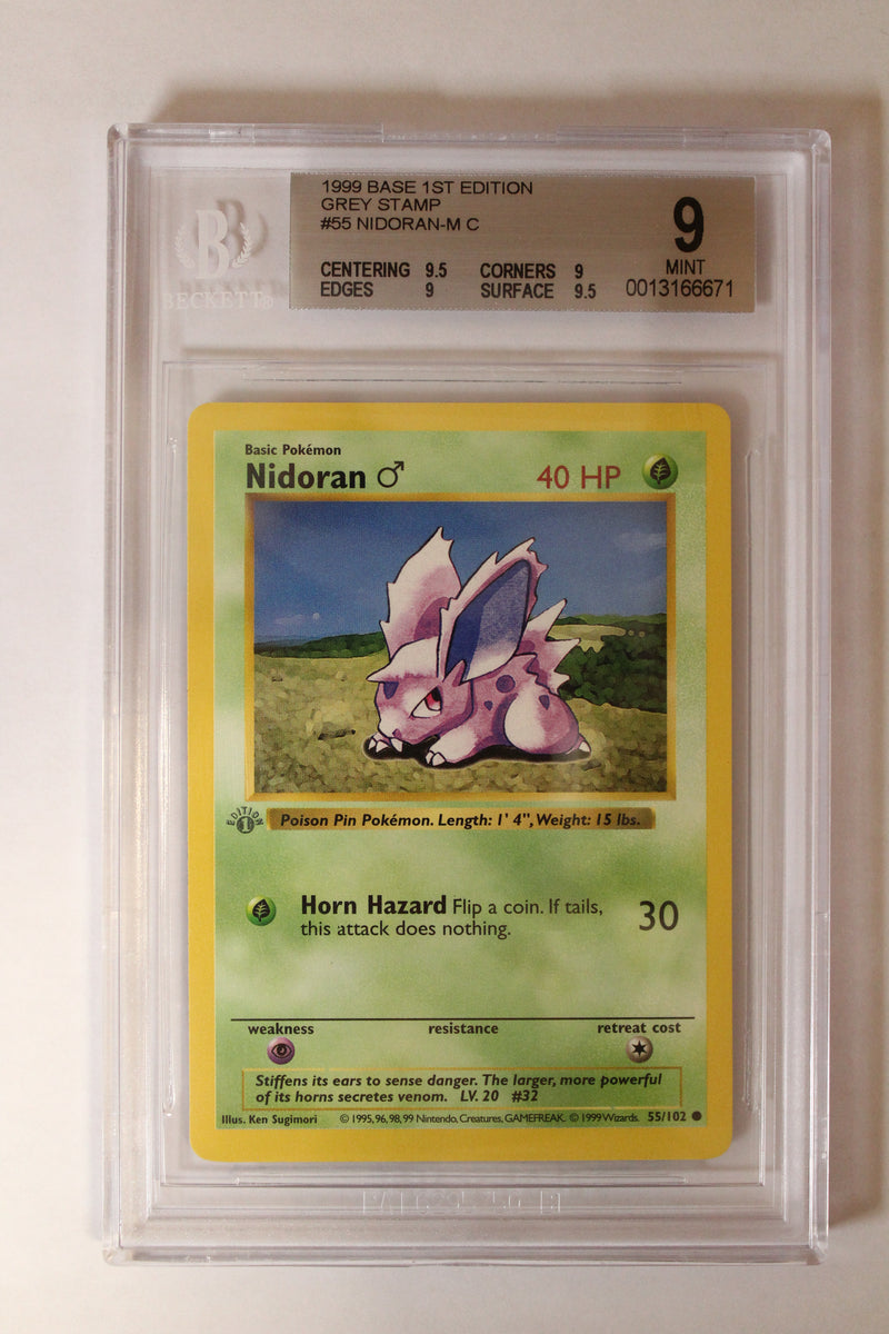 Nidoran (Male) (55/102) 1st Edition/Grey Stamp Common [Base Set (Shadowless)] Beckett 9