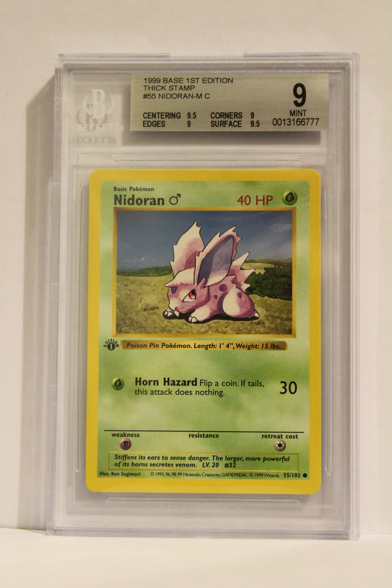 Nidoran (Male) (55/102) 1st Edition/Thick Stamp Common [Base Set (Shadowless)] Beckett 9