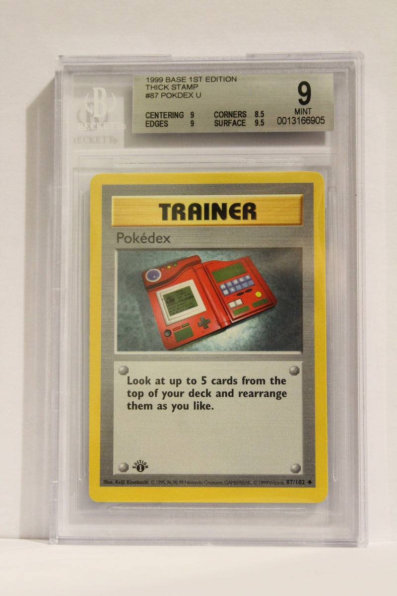 Pokedex (87/102) Thick Stamp Uncommon [Base Set 1st Edition] Beckett 9