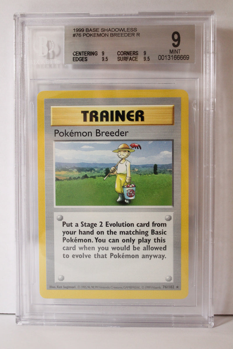 Pokemon Breeder (76/102) Rare [Base Set (Shadowless)] Beckett 9