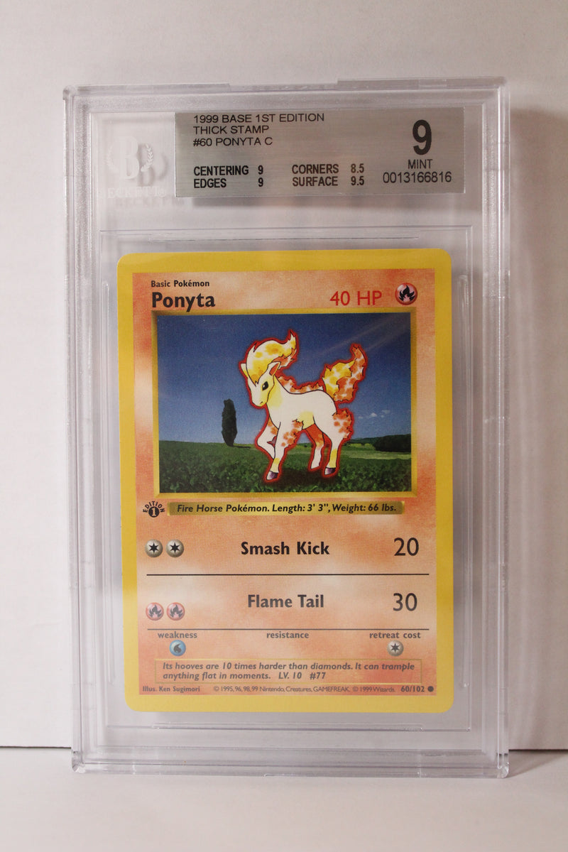 Ponyta (60/102) 1st Edition/Thick Stamp Common [Base Set (Shadowless)] Beckett 9