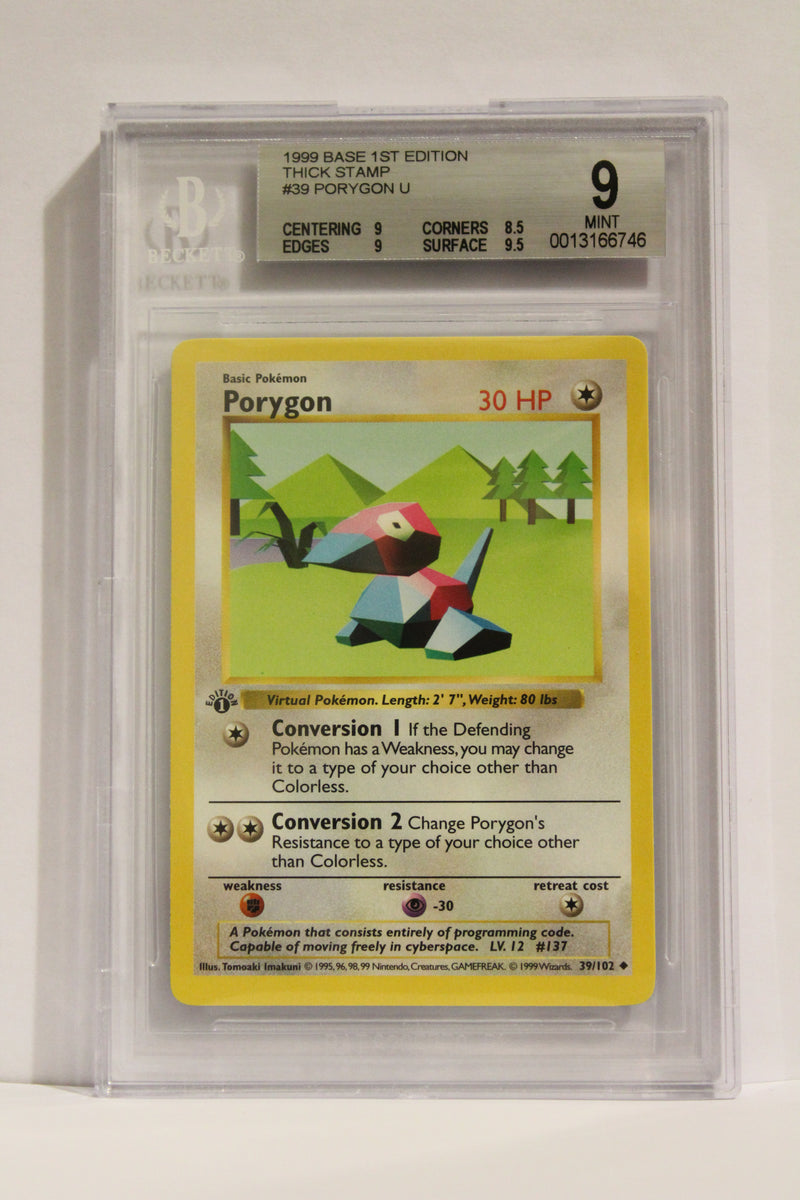 Porygon (39/102) 1st Edition/Thick Stamp Uncommon [Base Set (Shadowless)]  Beckett 9