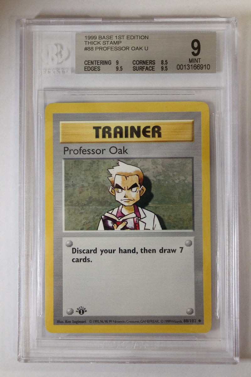 Professor Oak (88/102) Thick Stamp Uncommon [Base Set 1st Edition] Beckett 9