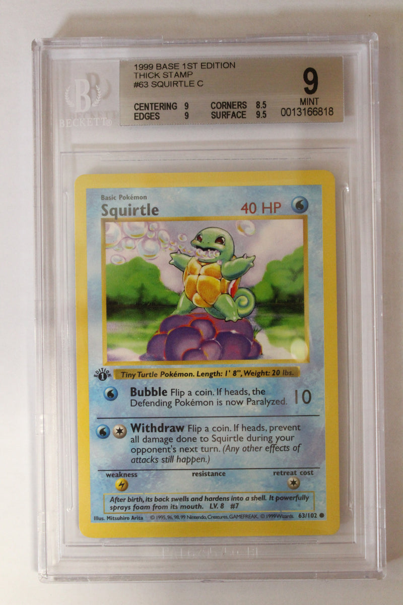 Squirtle (63/102) 1st Edition/Thick Stamp Common [Base Set (Shadowless)] Beckett 9