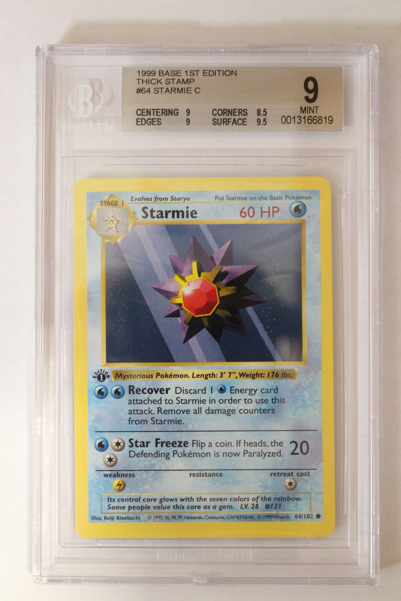 Starmie (64/102) 1st Edition/Thick Stamp Common [Base Set (Shadowless)] Beckett 9