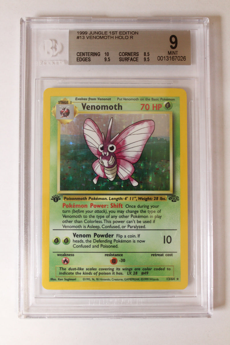 Venomoth (13/64) 1st Edition Holo Rare [Jungle] Beckett 9